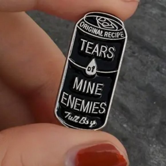 'Tears of my Enemies' Tallboy Enamel Lapel Pin - Picture 1 of 3